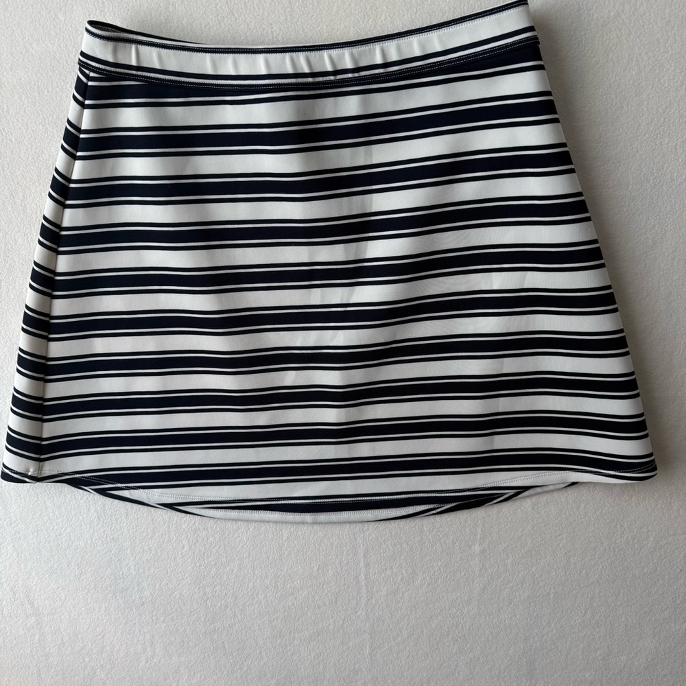 Abercrombie & Fitch Navy and White Striped A-Line Mini Skirt